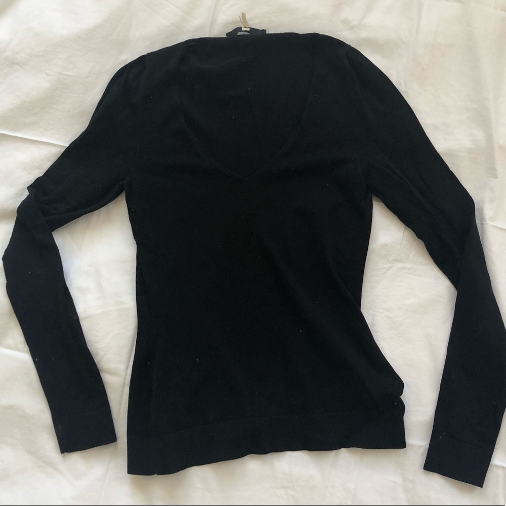Helmut Lang Black Long Sleeve V-Neck